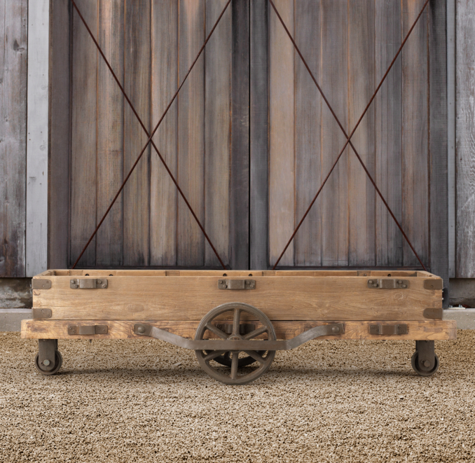 19th C. Cotton Trolley Table