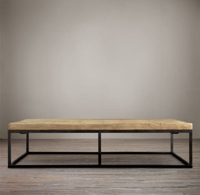 Reclaimed French Floorboard Coffee Table Large Wide