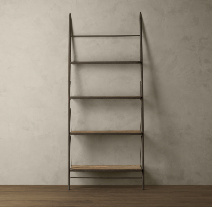 Reclaimed Elm & Iron Leaner Shelving Medium