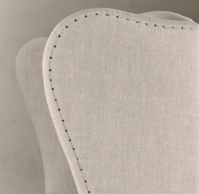 French Wing Upholstered Bed with Footboard