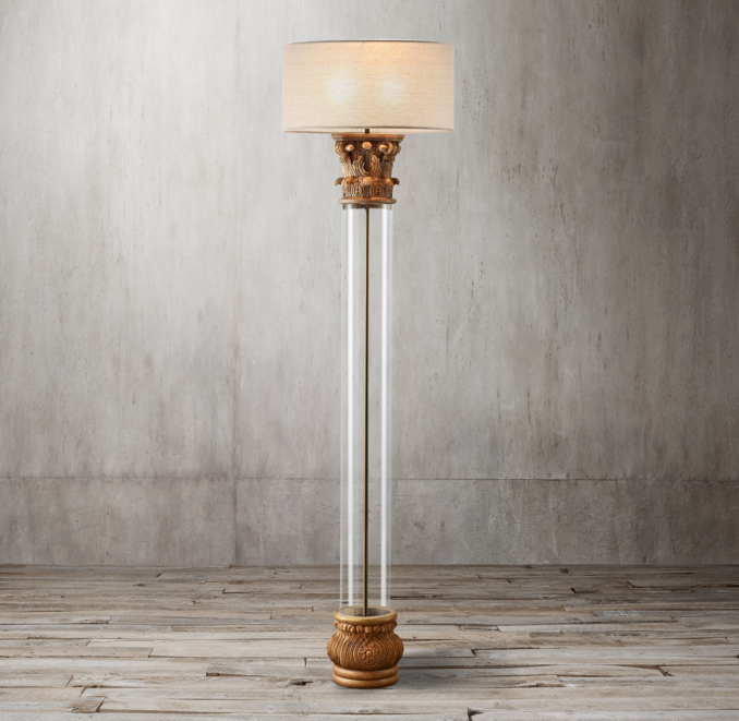 Corinthian Capital Glass Floor Lamp