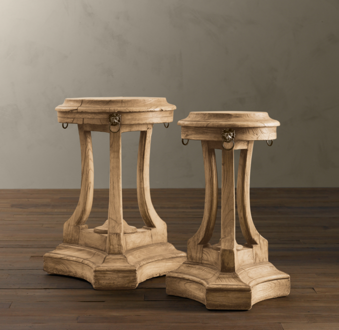 21" 18th C. Lion's Head Side Table