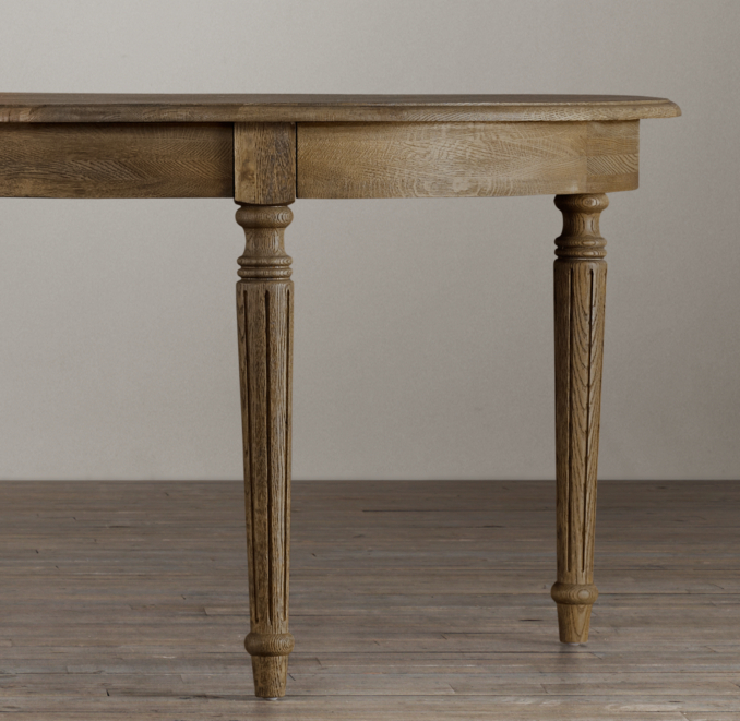 Vintage French FlutedLeg Extension Dining Table