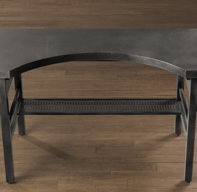 74" French Factory Metal Desk Gun Metal