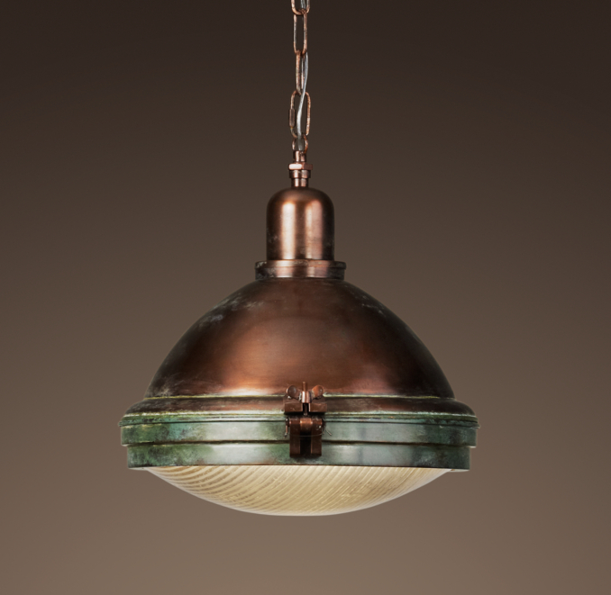 Prismatic Glass Copper Pendant