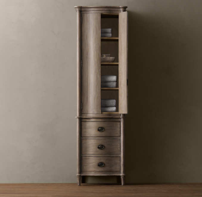 Empire Rosette Tall Bath Cabinet