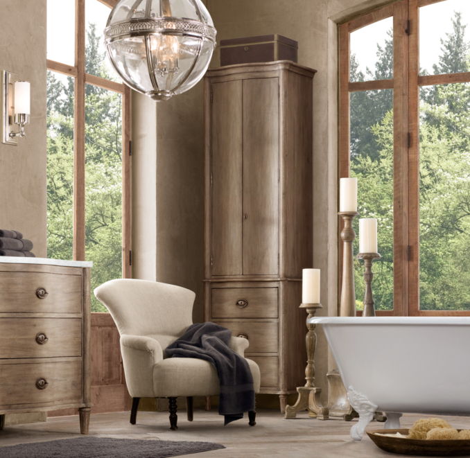 Empire Rosette Tall Bath Cabinet