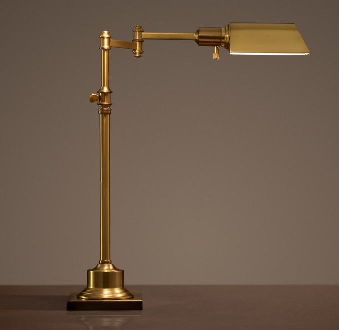 Library Task Table Lamp Antique Brass