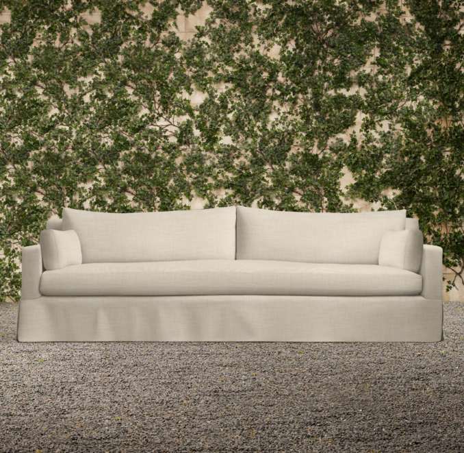 108" Belgian Track Arm Outdoor Sofa