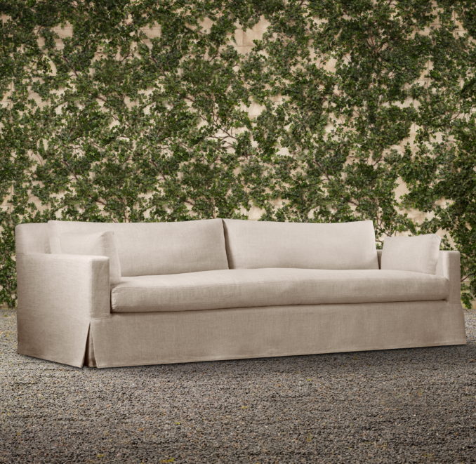 108" Belgian Track Arm Outdoor Sofa