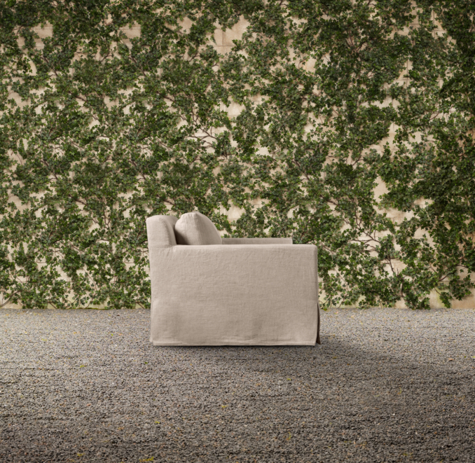 108" Belgian Track Arm Outdoor Sofa