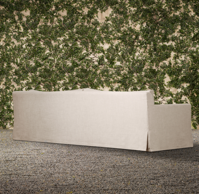 108" Belgian Track Arm Outdoor Sofa