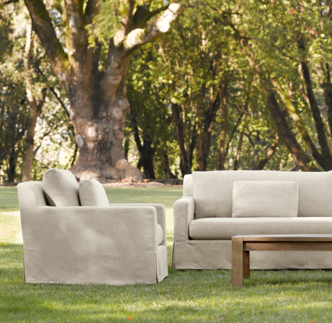 Belgian Track Arm Outdoor Lounge Chair