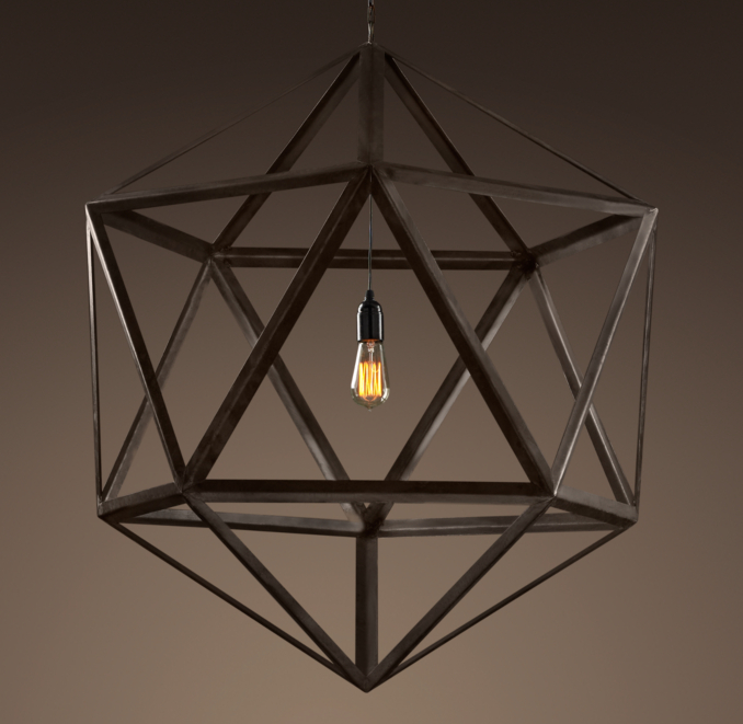 Steel Polyhedron Pendant Large