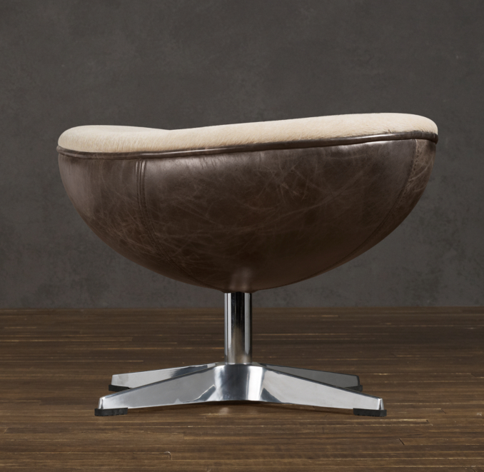 1950s Copenhagen Hair-On-Hide Top Ottoman