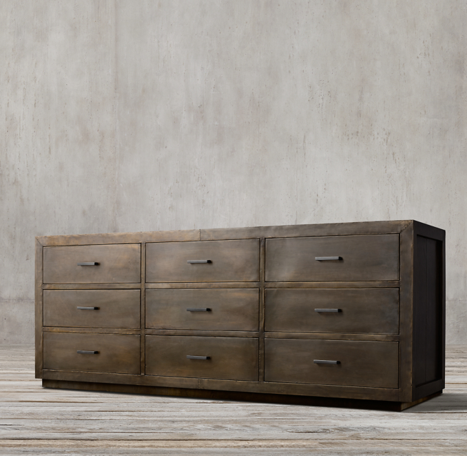 La Salle MetalWrapped 9drawer Low Extra Wide Dresser