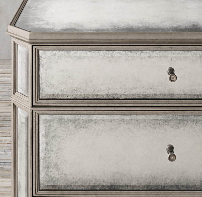 1930s French Mirrored 5drawer Narrow Dresser