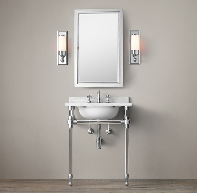 Gramercy Glass Powder Room Washstand Sink