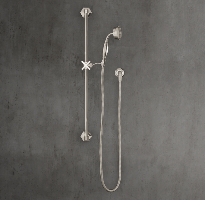 Shown in Polished Nickel with Metal Handle.