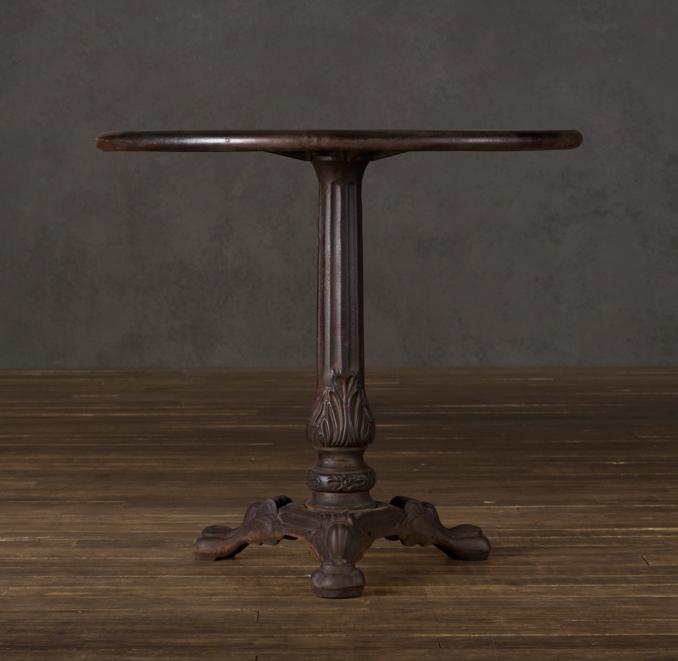 30" 19th C. French Acanthus Brasserie Table (Set of 2)