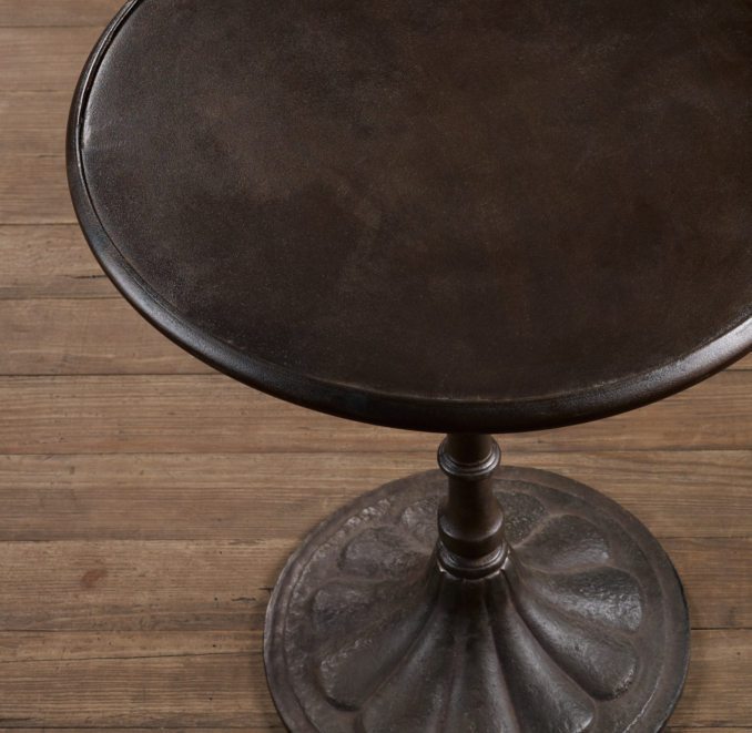 23" 20th C. Chrysanthemum Brasserie Table (Set of 2)
