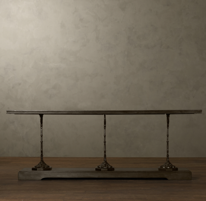 92" 19th C. French Zinc and Cast Iron Console