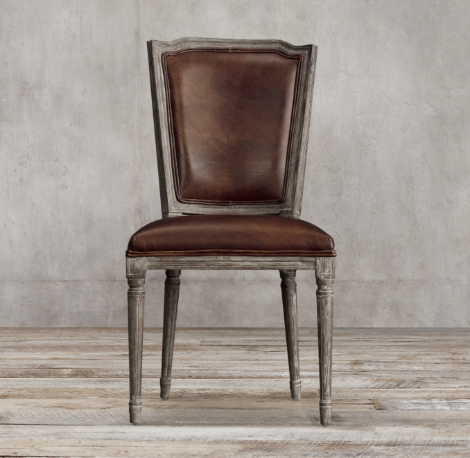 Vintage French Nailhead Leather Side Chair