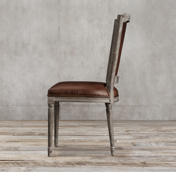 Vintage French Nailhead Leather Side Chair