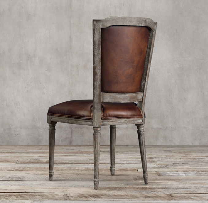 Vintage French Nailhead Leather Side Chair
