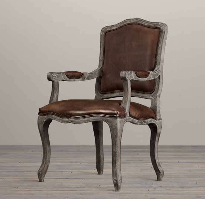 Vintage French Camelback Leather Armchair