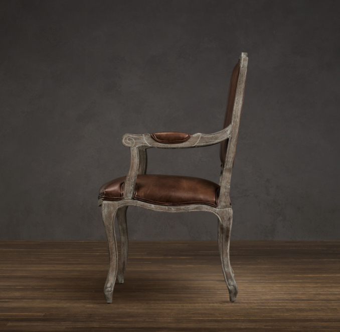 Vintage French Camelback Leather Armchair