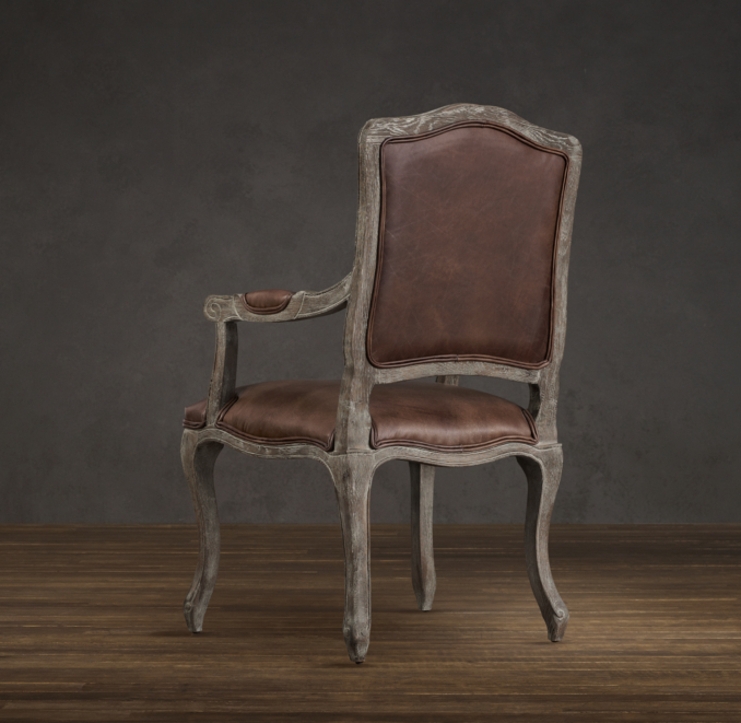 Vintage French Camelback Leather Armchair