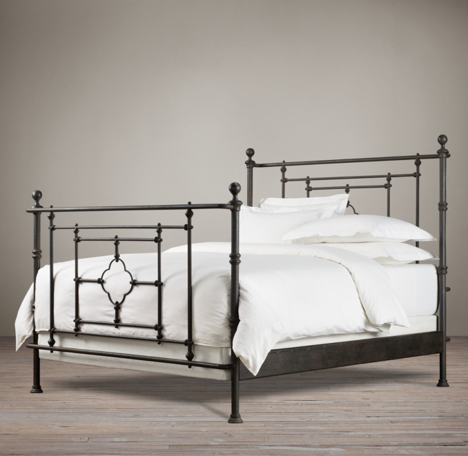 19th C. Quatrefoil Iron Bed