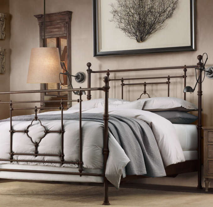 19th C. Quatrefoil Iron Bed
