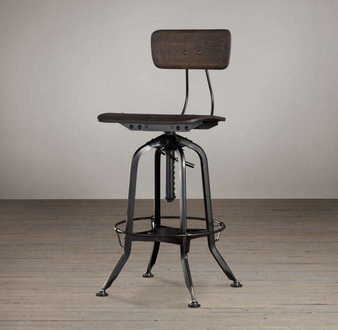Vintage Toledo Bar Chair Distressed Black