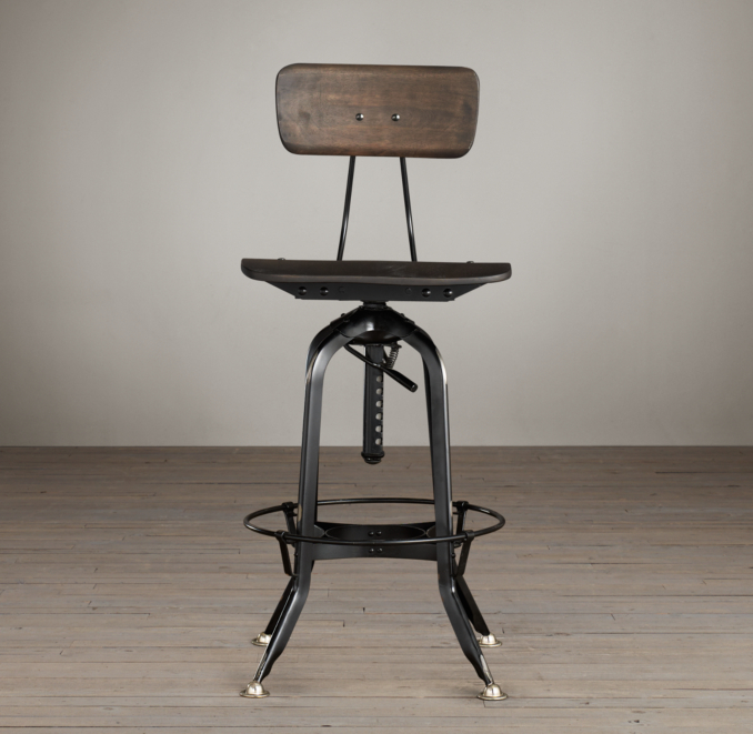 Vintage Toledo Bar Chair Distressed Black