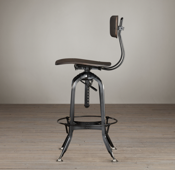 Vintage Toledo Bar Chair Distressed Black