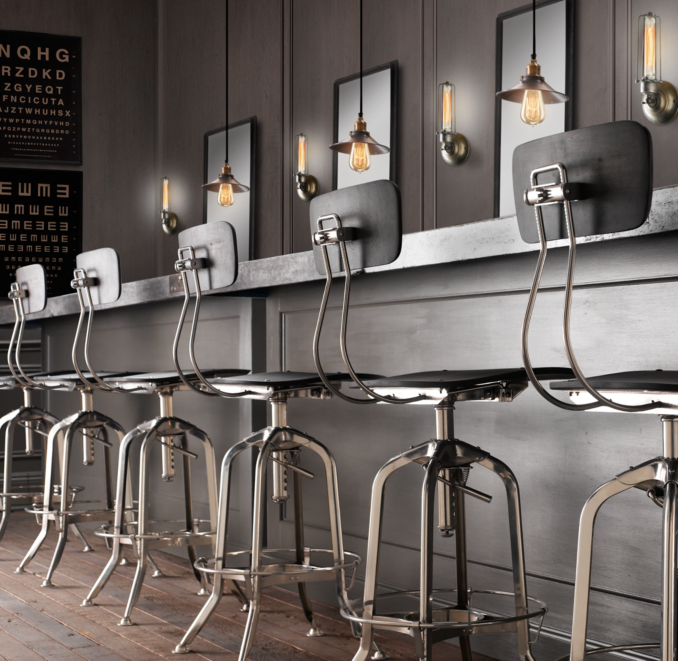 Vintage Toledo Barstool Polished Chrome