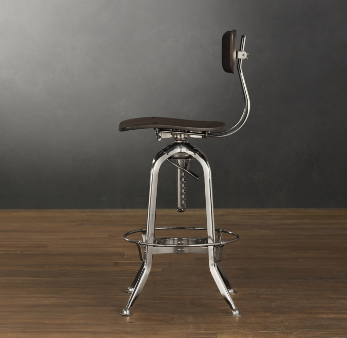Vintage Toledo Bar Chair Polished Chrome