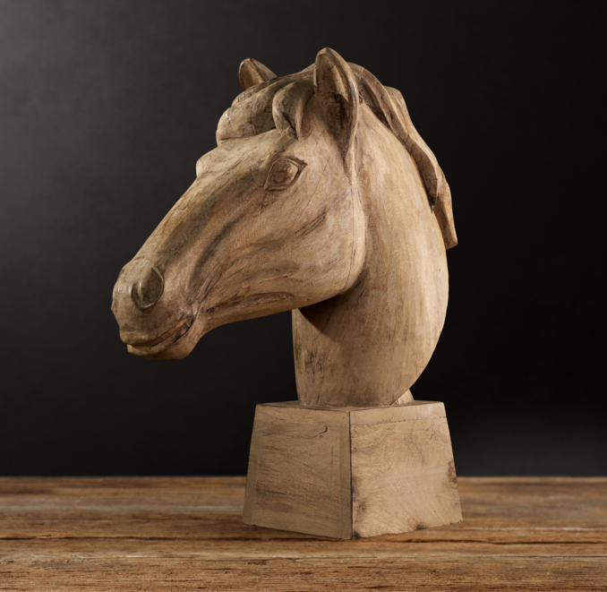 19th C. Realist Carved Horse Head