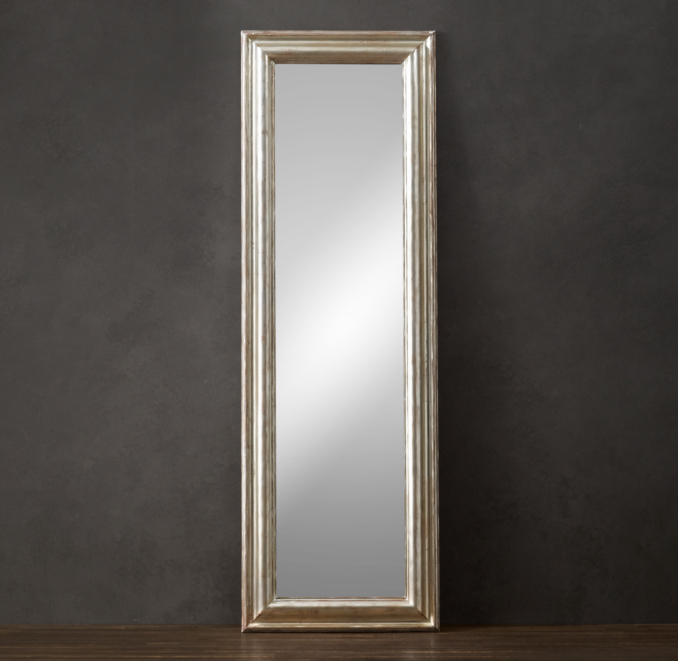 Baroque Aged Silver-Leaf Leaner Mirror
