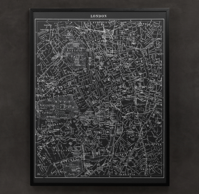 1900s Lithograph Map of London