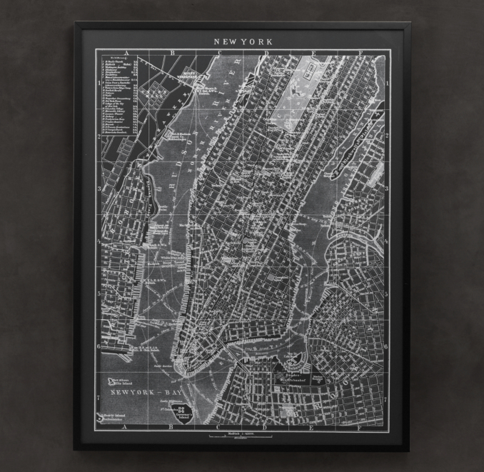 1900s Lithograph Map of New York