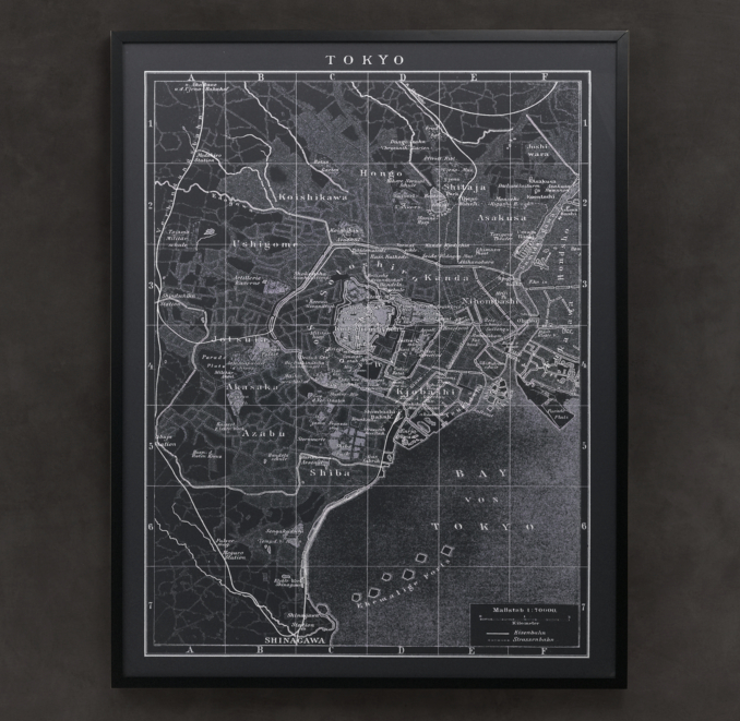 1900s Lithograph Map of Tokyo