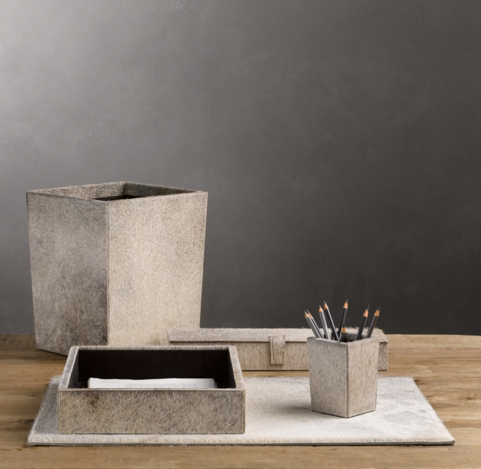 Hair-on Hide Desk Box