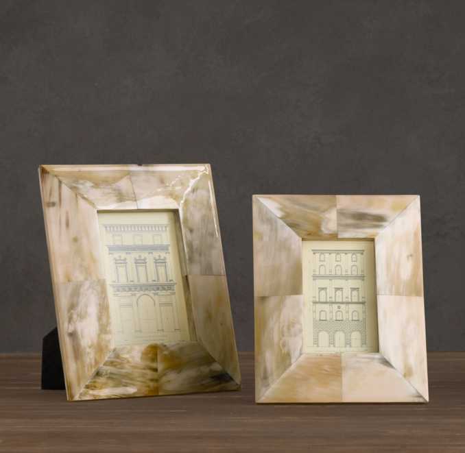 Beveled Horn Frames White