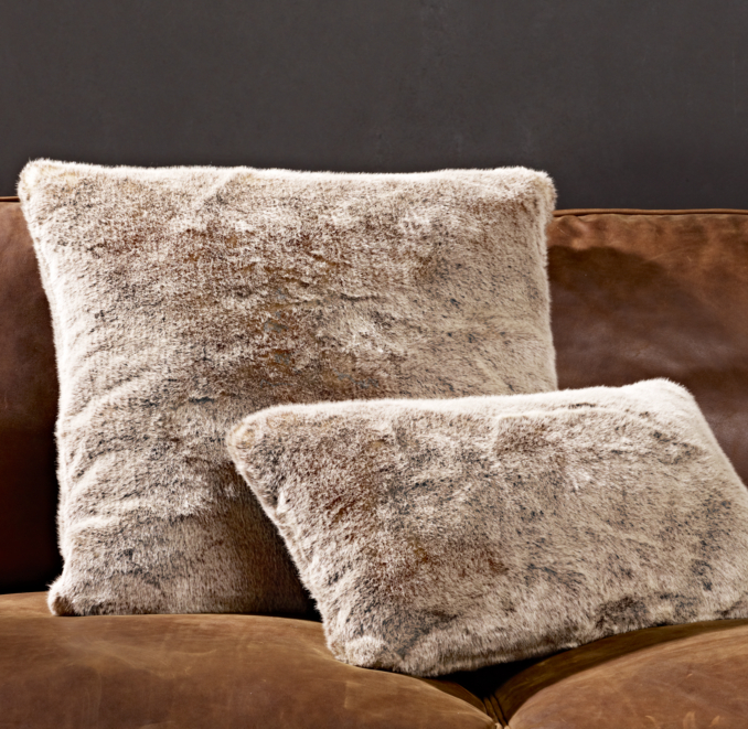 Luxe Faux Fur Pillow Covers - Lynx 