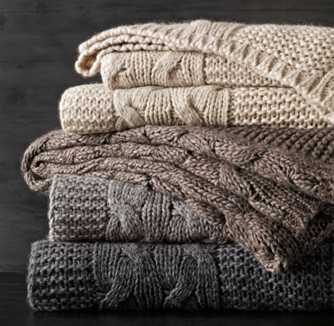 Italian Wool & Alpaca Cable Knit Throws