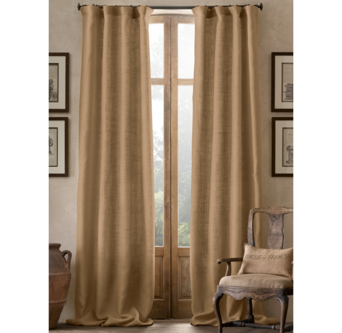 Open-Weave Burlap Drapery