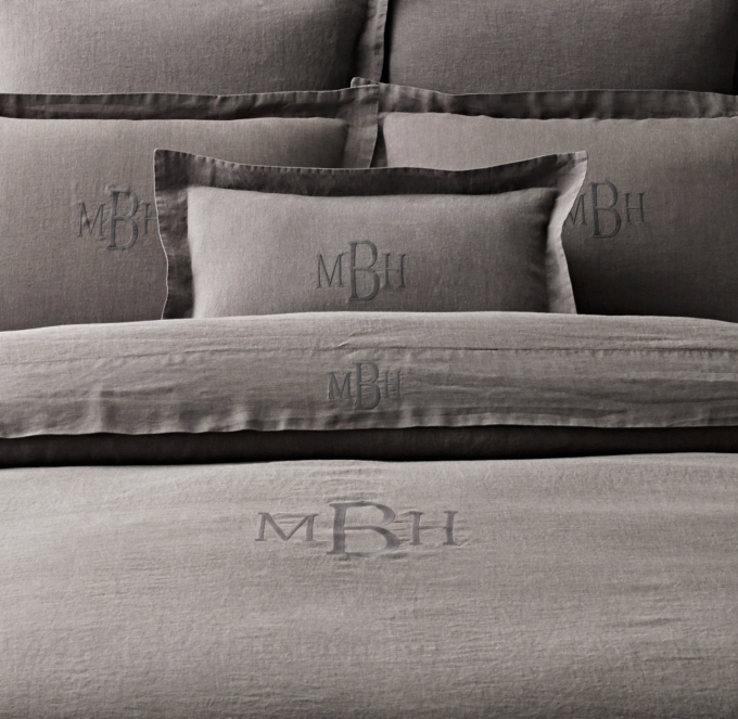 Restoration Hardware Stone Washed Belgian Linen Duvet, Pillow Shams And ...